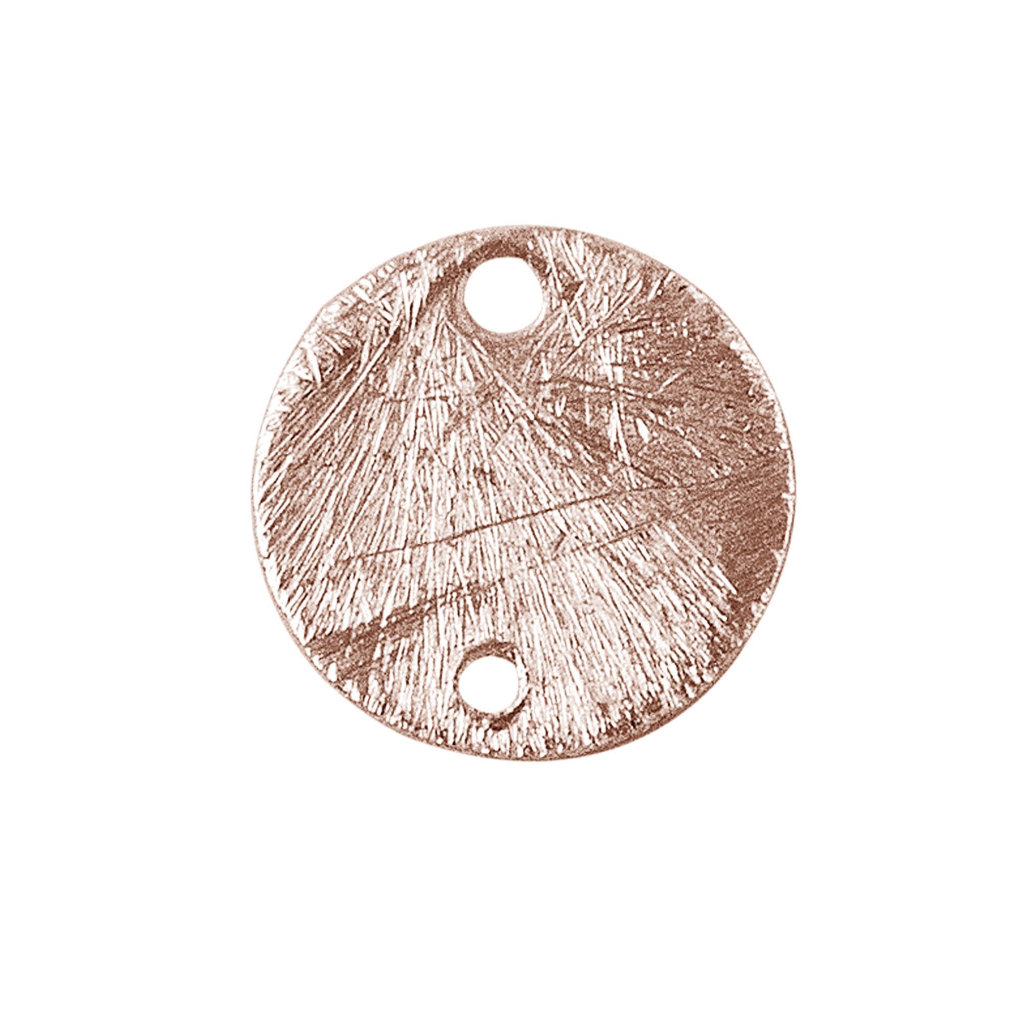 Handcrafted rose gold overlay copper round connector disc made in India with textured finish