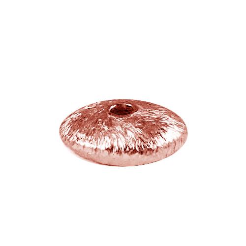 Handcrafted rose gold overlay copper flat domed spacer made in India with brushed finish