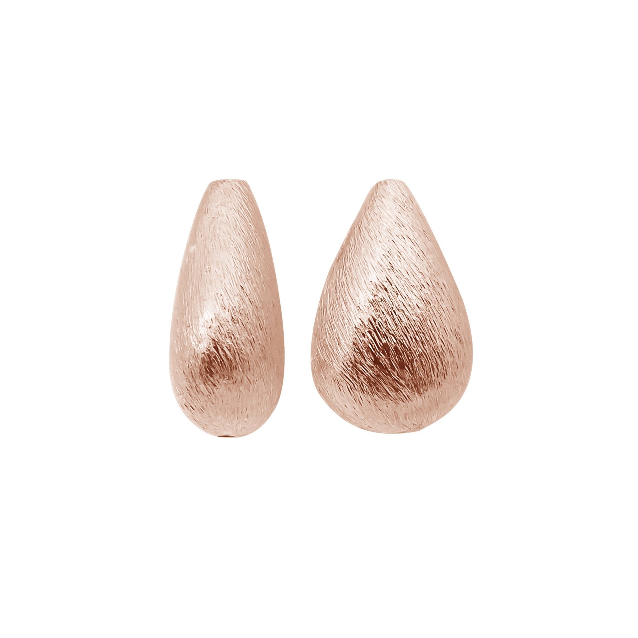Rose gold overlay copper teardrop bead handcrafted in India for retail jewelry making