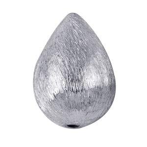 Elegant silver and copper pear shaped decor accent handcrafted in India with textured silver finish