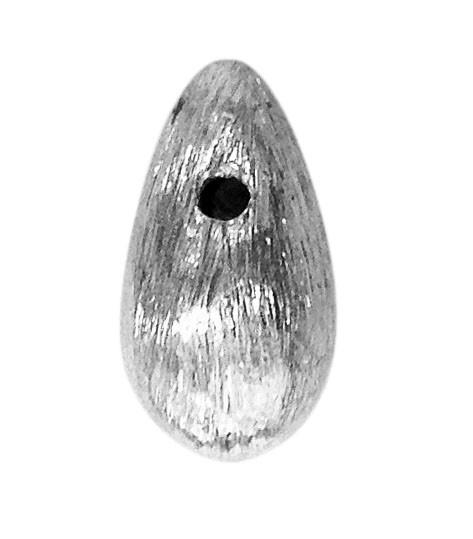 Delicate silver and copper teardrop bead accent handcrafted in India with textured silver finish