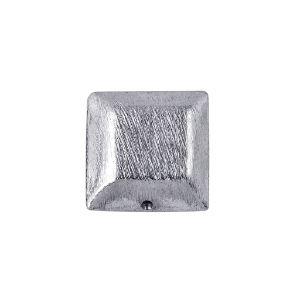 Minimal silver and copper soft square decor accent handcrafted in India with textured silver finish