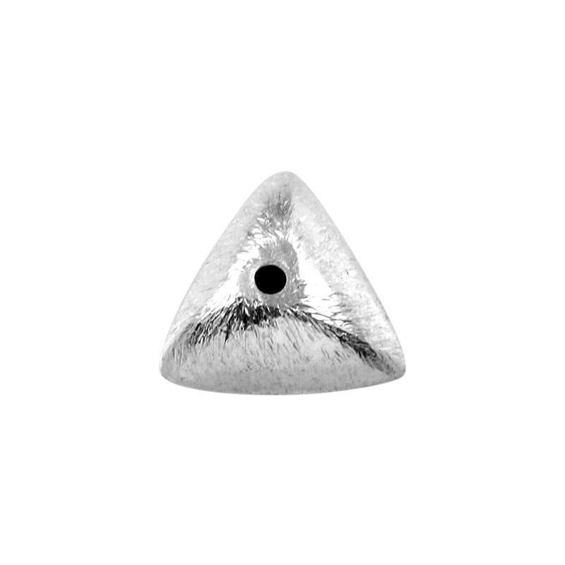 Silver overlay over copper triangular dome bead handcrafted in India