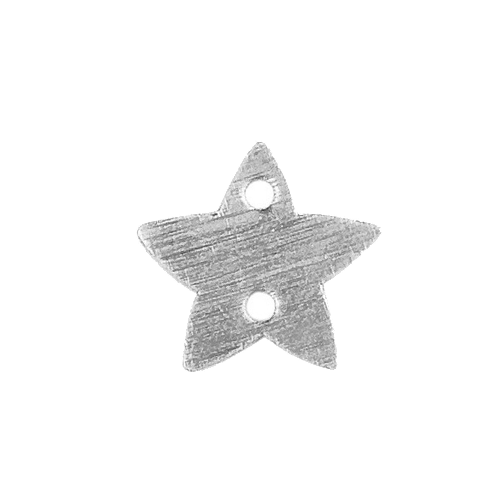 Handcrafted silver overlay star charm from India with brushed finish for modern jewelry designs