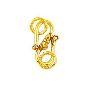 18K Gold Overlay Over Copper India Handcrafted Coiled Hook Jewelry Clasp