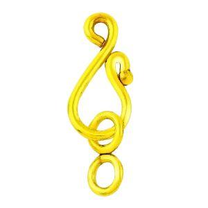 Elegant 18K Gold Overlay Over Copper decorative S-hook jewelry clasp, handcrafted artisan jewelry finding from India for necklaces and bracelets