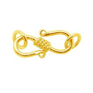 Elegant 18K Gold Overlay Over Copper decorative wire S-hook jewelry clasp, handcrafted artisan jewelry finding from India for necklaces and bracelets