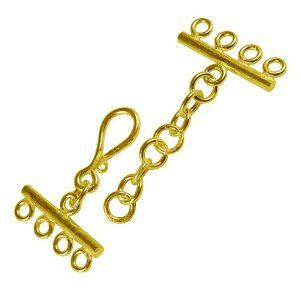 Elegant 18K Gold Overlay Over Copper four-hole adjustable multi-strand jewelry extender, handcrafted in India