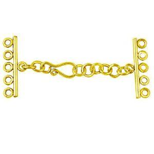 Elegant 18K Gold Overlay Over Copper five-hole adjustable multi-strand jewelry extender, handcrafted in India