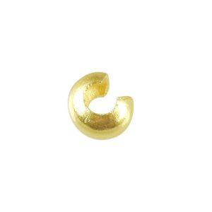 Elegant 18K Gold Overlay Over Copper round crimp cover jewelry component, handcrafted in India