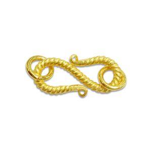 Elegant twisted S-hook jewelry clasp made with 18K Gold Overlay Over Copper, handcrafted in India with polished gold finish