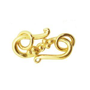 Elegant Decorative Bead Center Infinity Style Open Clasp Handcrafted In India With 18K Gold Overlay Over Copper Perfect For Necklaces And Bracelets