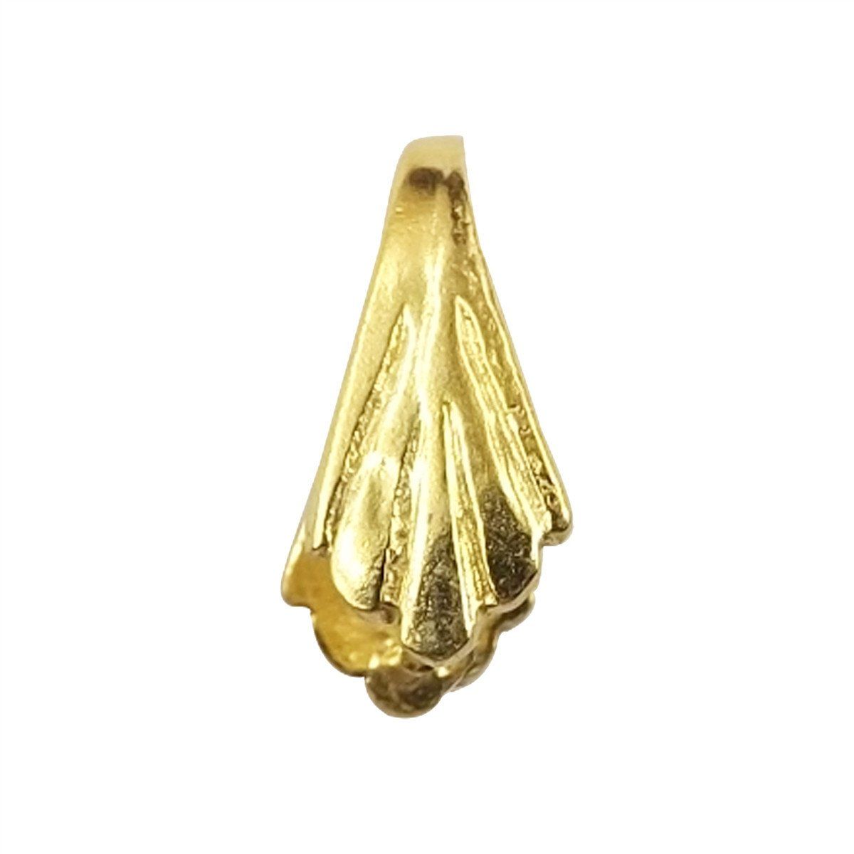 Fluted bell-shaped pendant bail in 18K Gold Overlay Over Copper, handcrafted in India.