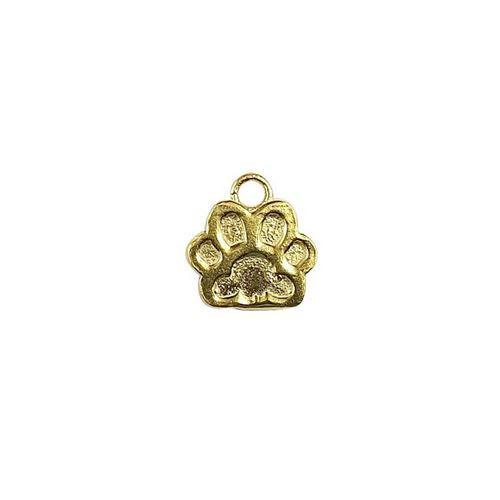 Paw print charm in 18K Gold Overlay Over Copper, handcrafted in India.