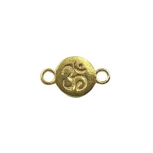OM symbol round connector in 18K Gold Overlay Over Copper, handcrafted in India.