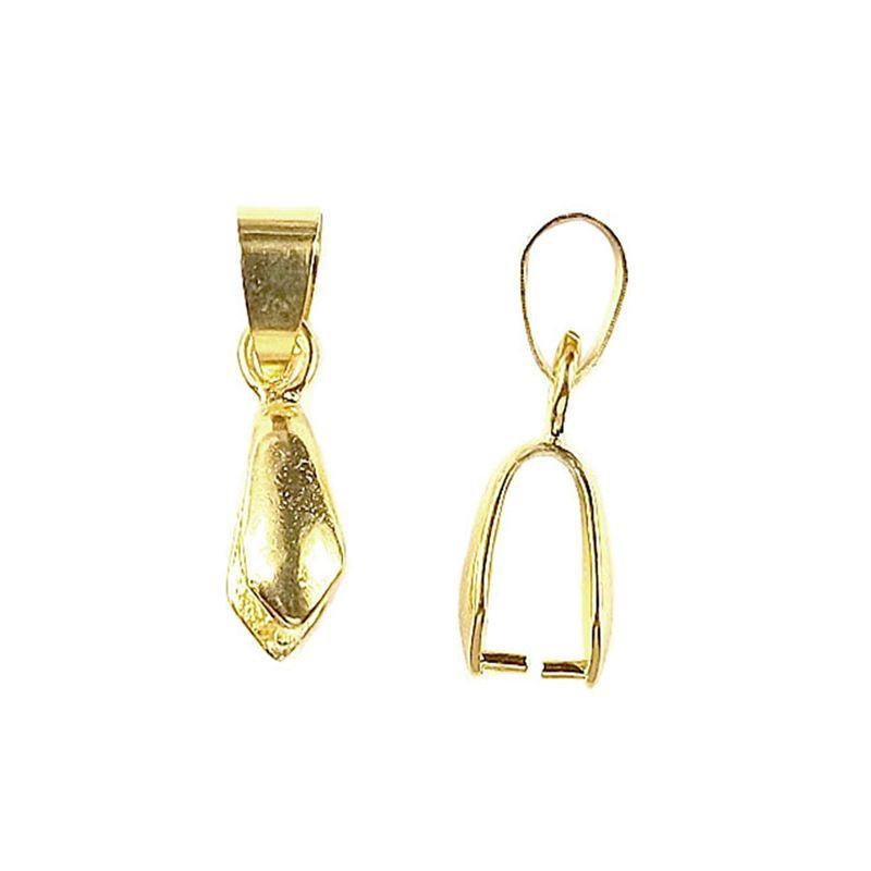 Pendant bail and pinch bail with 18K Gold Overlay Over Copper, handcrafted in India for elegant jewelry designs.