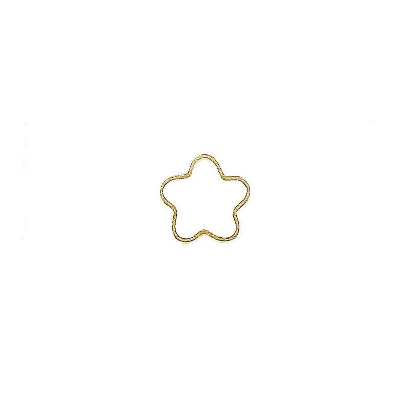 Star shape outline connector, 18K Gold Overlay Over Copper, handcrafted in India for elegant jewelry designs.