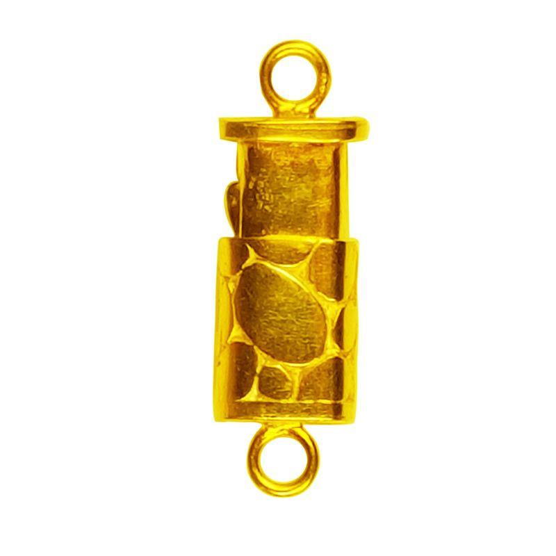 Handcrafted 18K Gold Overlay Over Copper textured tube style jewelry clasp from India for DIY jewelry designs