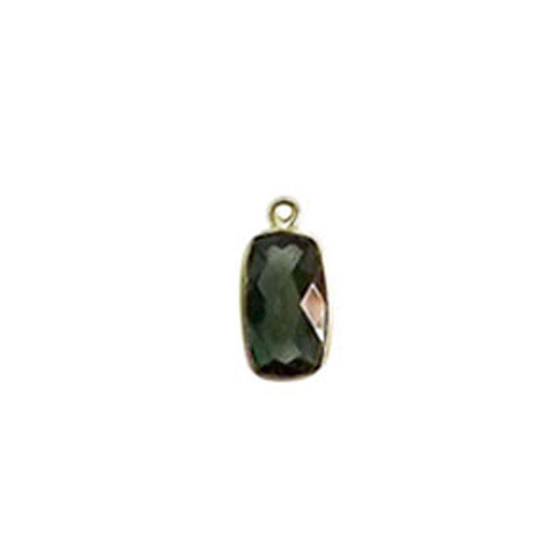 Luxury Green Quartz connector in 18K Gold Overlay Over Copper, handcrafted jewelry component from India