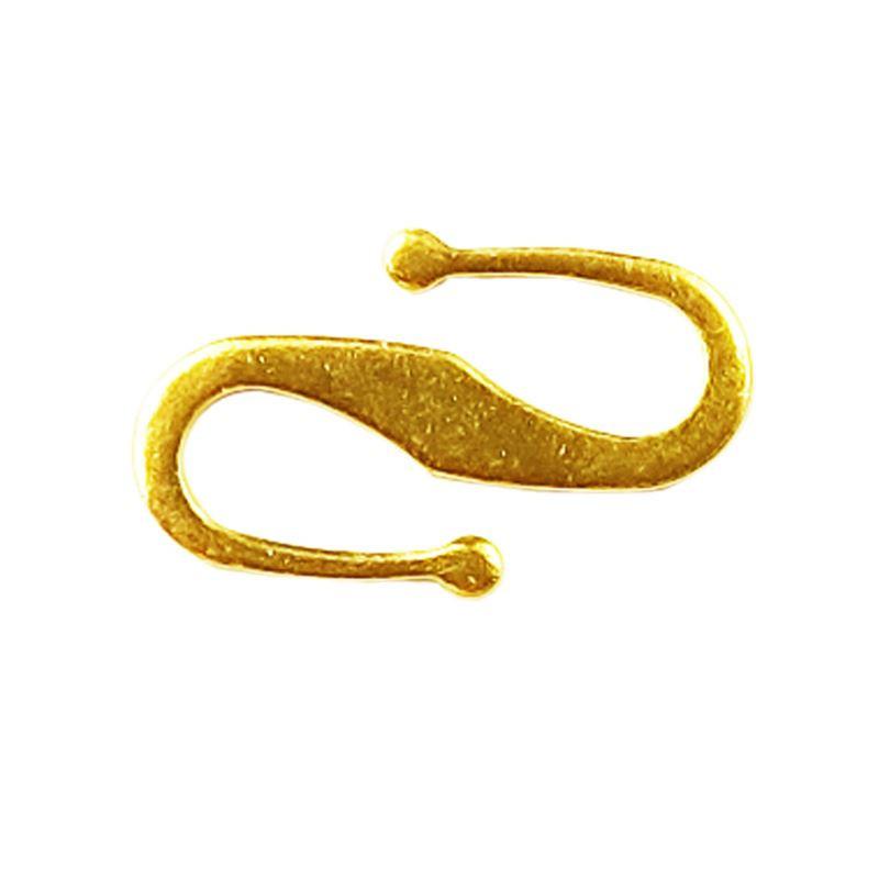 Handcrafted curved hook clasp in 18K Gold Overlay Over Copper from India for simple and modern jewelry designs.
