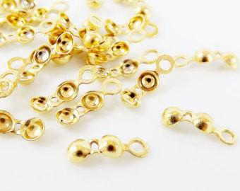 18K Gold Overlay Over Copper crimp shell jewelry finding handcrafted in India for DIY jewelry projects