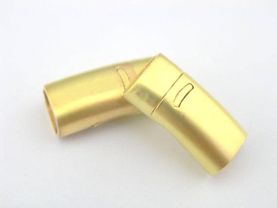 18K Gold Overlay Over Copper elegant curved magnetic clasp handcrafted in India for jewelry designs