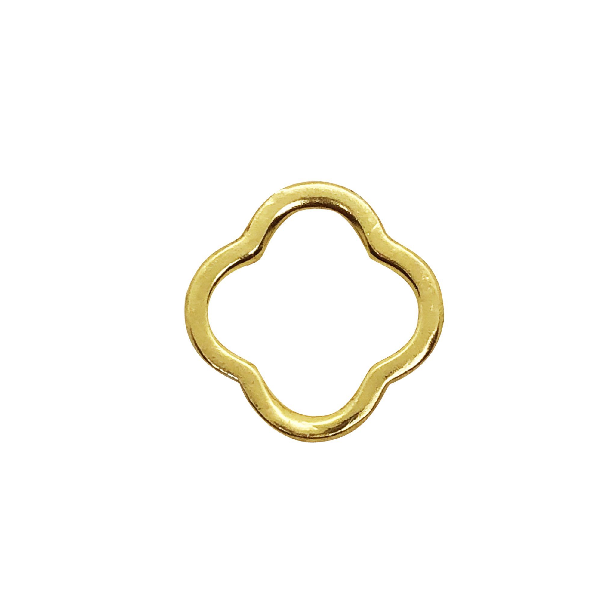 18K Gold Overlay Over Copper elegant open frame charm handcrafted in India for handmade jewelry
