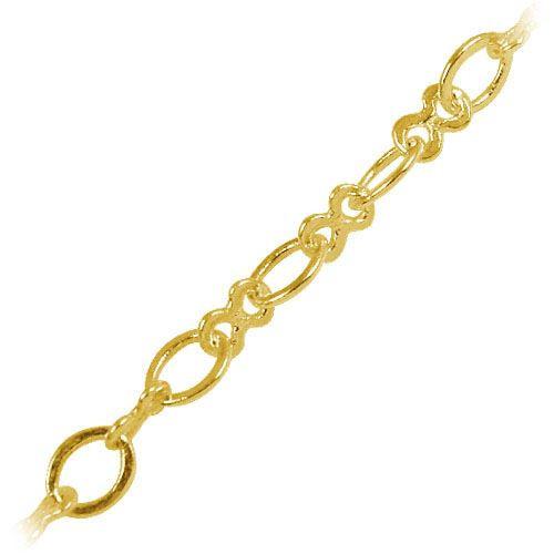 Elegant 18K Gold Overlay Over Copper mixed oval link beading chain handcrafted in India for custom jewelry styling