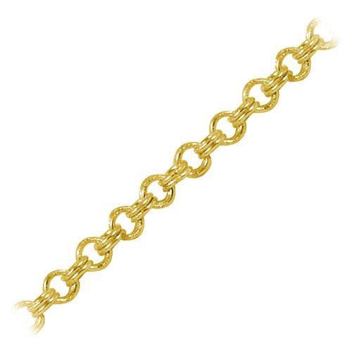 Elegant 18K Gold Overlay Over Copper fine oval beading chain handcrafted in India for delicate jewelry styling