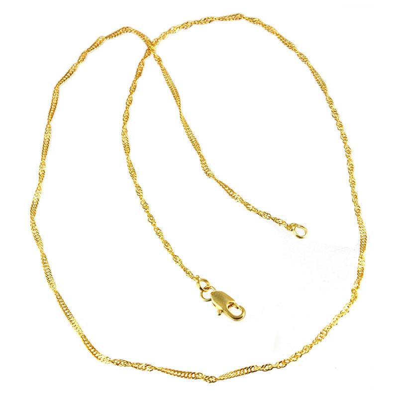 Elegant 18K Gold Overlay Over Copper plain chain with polished finish and lobster clasp suitable for everyday wear and pendant styling