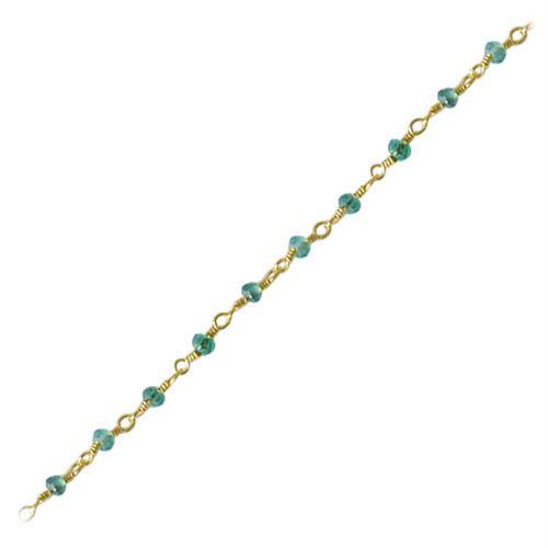 Elegant 18K Gold Overlay Over Copper Green Onyx beaded chain extender crafted for refined handmade jewelry designs and custom creations