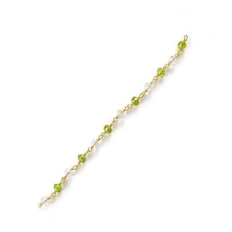Elegant beaded extender chain crafted with 18K Gold Overlay Over Copper and Citrine Quartz accents, featuring polished links for flexible custom jewelry styling
