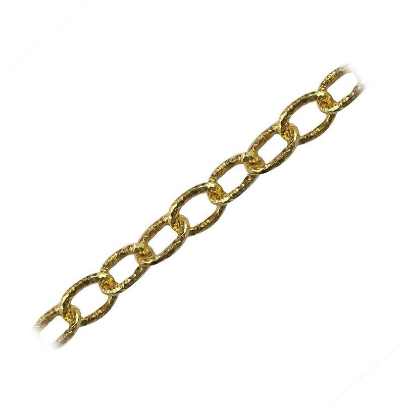 Bold oval link chain crafted with 18K Gold Overlay Over Copper featuring textured oversized links for statement jewelry styling and modern fashion layering