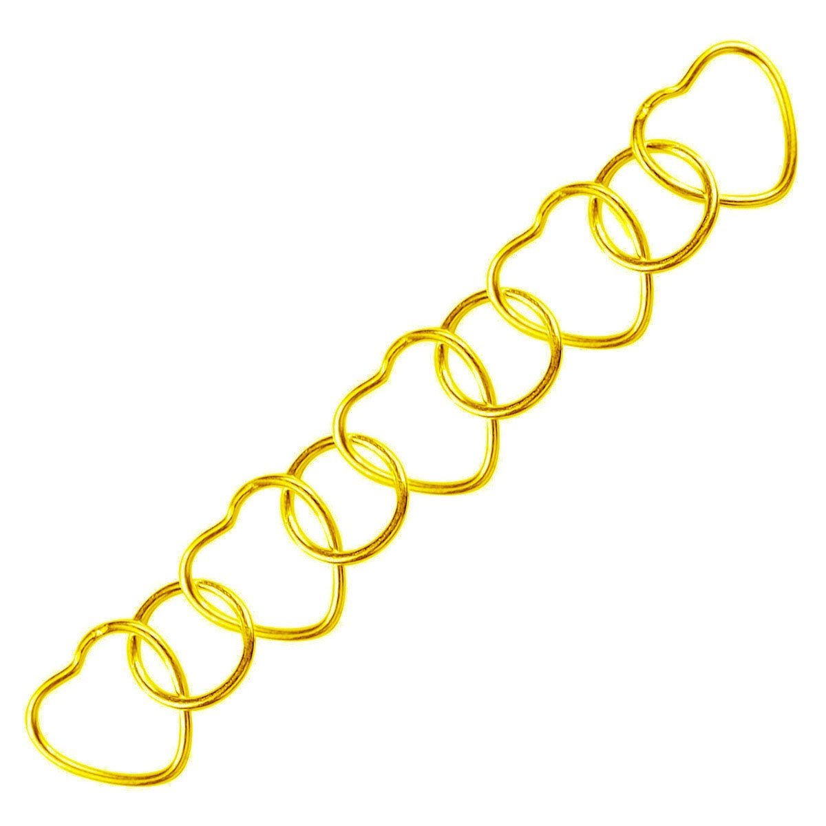 Heart and round link chain crafted with 18K Gold Overlay Over Copper featuring polished heart shapes for expressive jewelry styling and statement looks