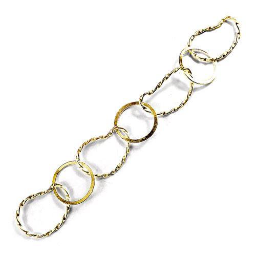 Swirl and round link chain crafted with 18K Gold Overlay Over Copper featuring oversized twisted links for sculptural and dramatic jewelry styling
