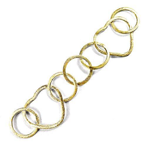 Organic loop link chain crafted with 18K Gold Overlay Over Copper featuring softly contoured textured loops for flowing contemporary jewelry styling