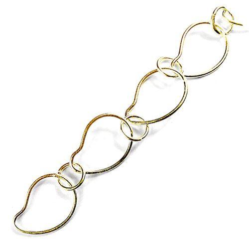 Wave form link chain crafted with 18K Gold Overlay Over Copper featuring curved flowing links for relaxed contemporary jewelry styling