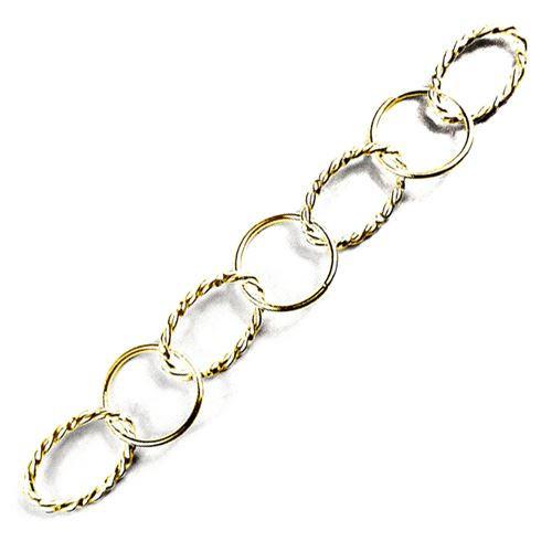 Oval rope and round link chain crafted with 18K Gold Overlay Over Copper featuring textured oval links for balanced and contemporary jewelry styling