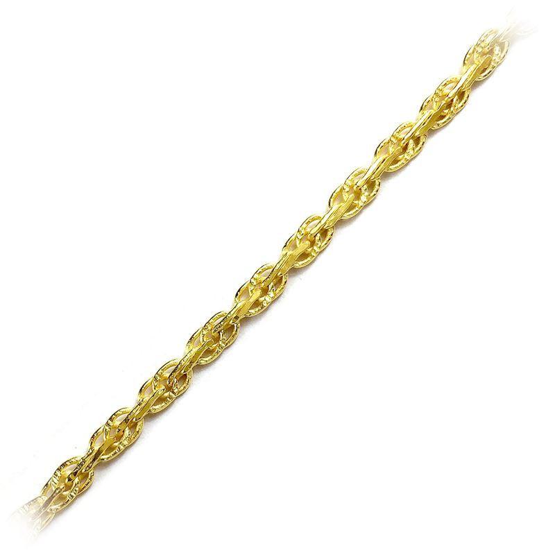 Dense interlinked chain crafted with 18K Gold Overlay Over Copper featuring closely connected links for strong and everyday jewelry styling