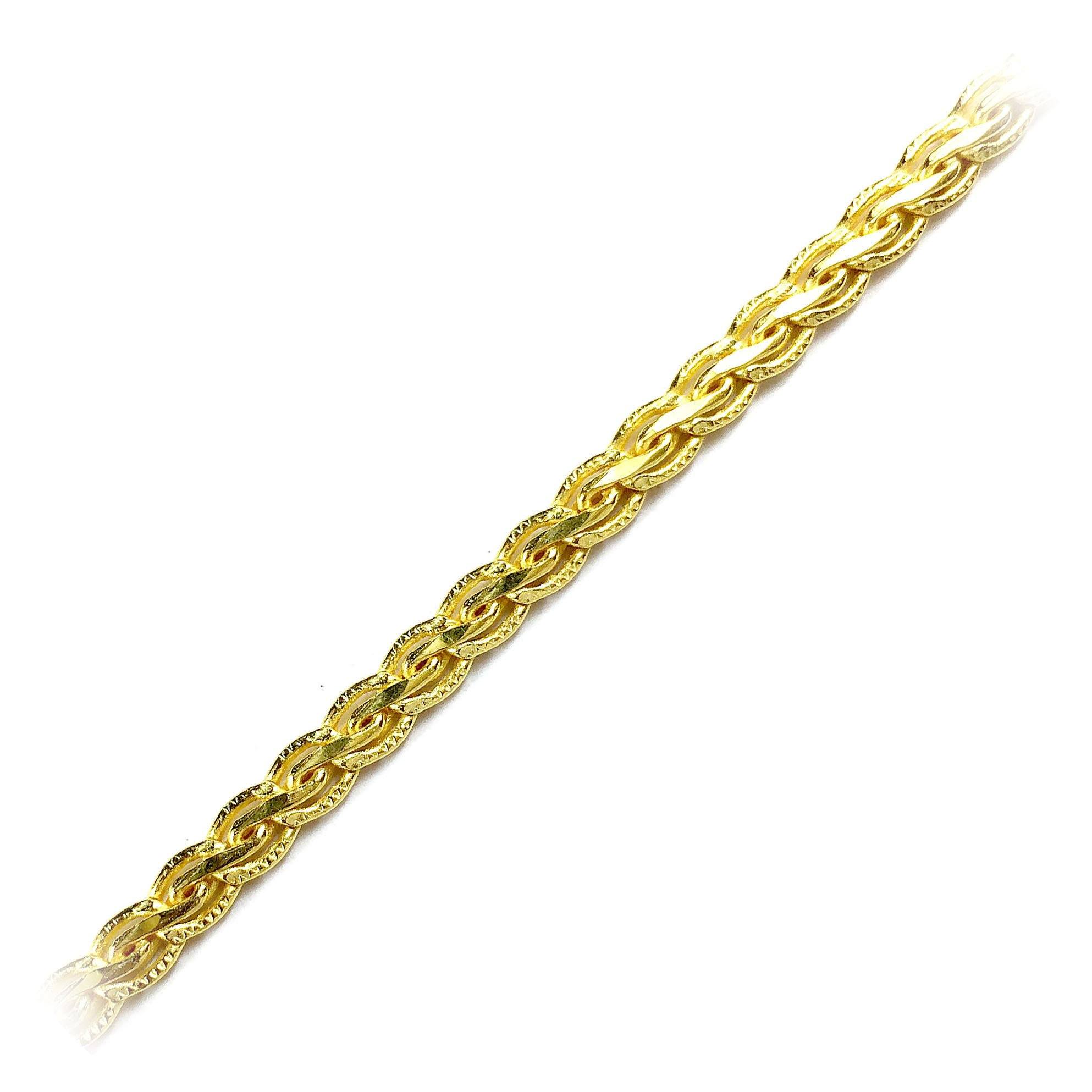 Braided interlock chain crafted with 18K Gold Overlay Over Copper featuring layered woven links for bold and textured jewelry styling
