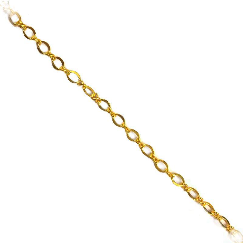 18K Gold Overlay Over Copper oval link chain ideal for bracelets necklaces and custom jewelry styling projects