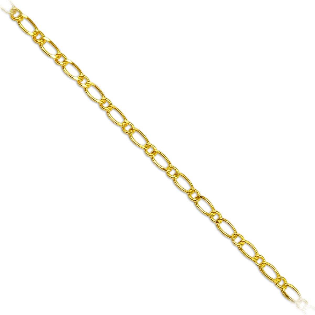 18K Gold Overlay Over Copper micro oval link chain ideal for delicate necklaces bracelets and minimalist jewelry designs