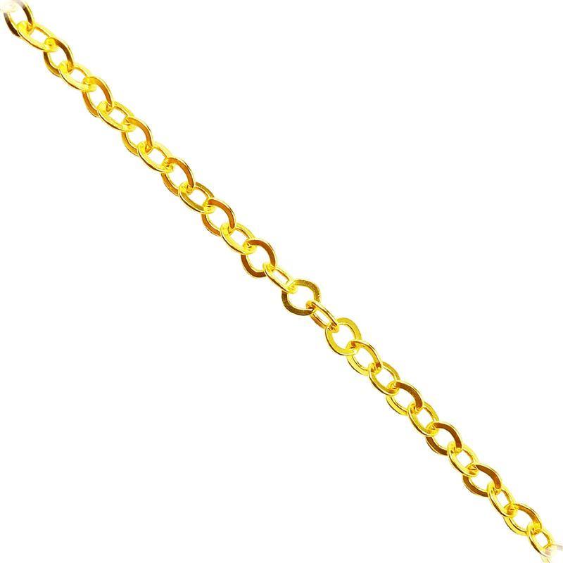 Classic oval link 18K Gold Overlay Over Copper jewelry chain with polished finish, ideal for necklaces, bracelets, and custom jewelry making projects