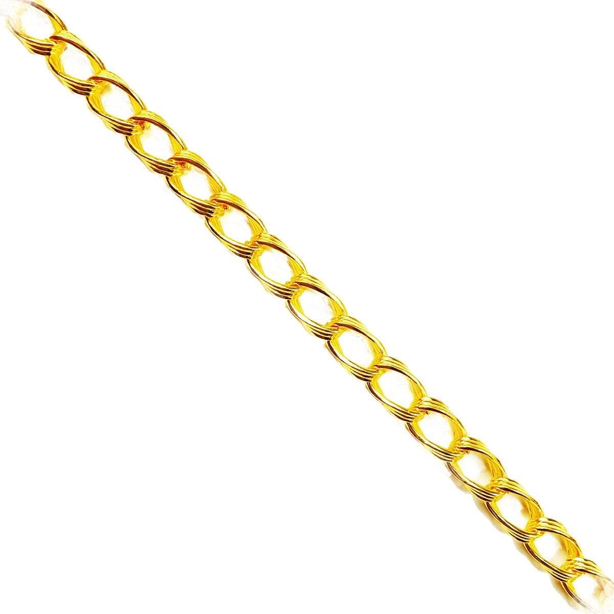 Wide oval link 18K Gold Overlay Over Copper jewelry chain with polished finish, ideal for statement necklaces, bracelets, and custom jewelry making projects