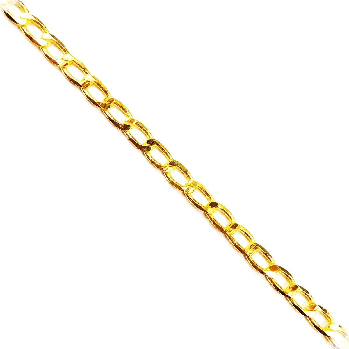 Elongated oval link 18K Gold Overlay Over Copper jewelry chain with polished finish, ideal for necklaces, bracelets, and custom jewelry making projects