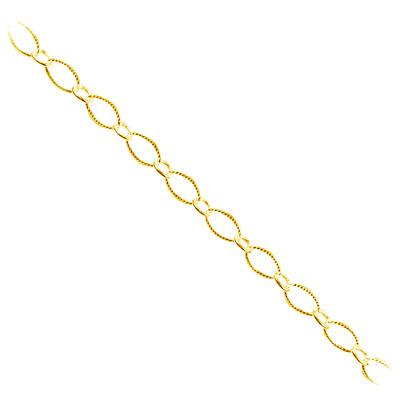 Alternating large and small oval link 18K Gold Overlay Over Copper jewelry chain with polished finish for necklaces bracelets and custom jewelry projects