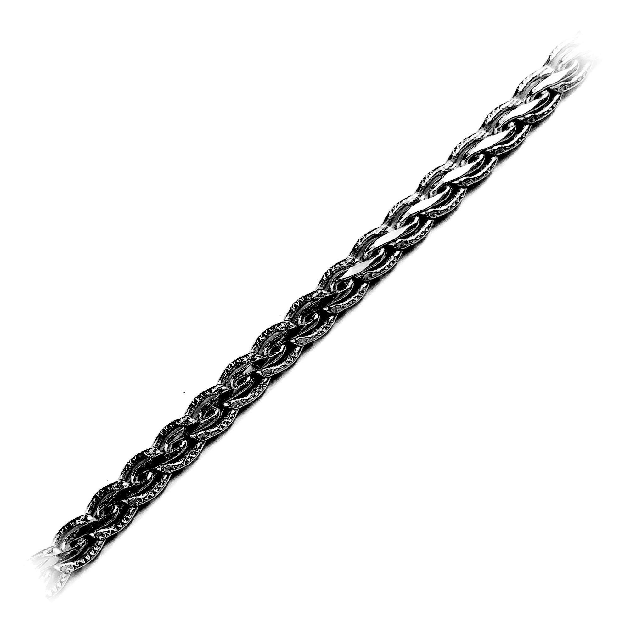 Elegant elongated oval link chain crafted with Black Rhodium Overlay Over Copper featuring a smooth dark finish, sold per foot for modern custom jewelry designs