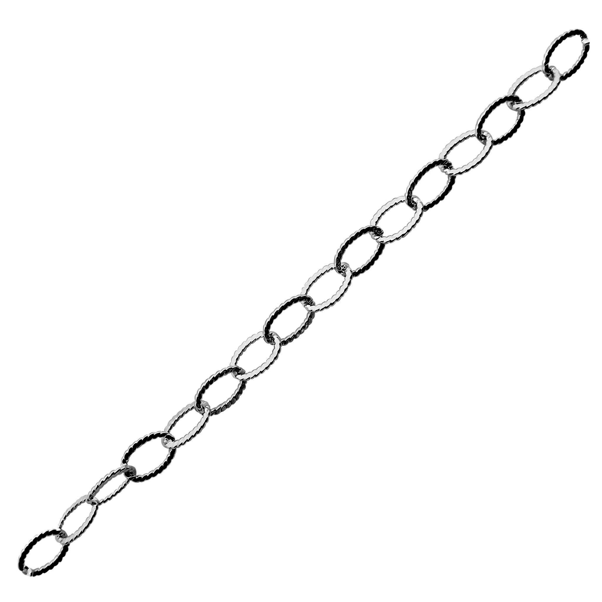 Modern Black Rhodium Overlay Over Copper oval link beading chain with textured oval links designed for everyday jewelry styling and custom accessory creation