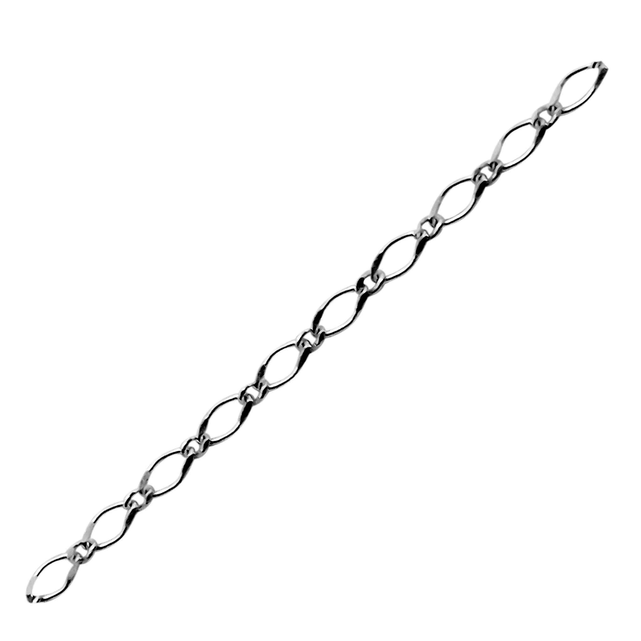 Elongated oval link chain crafted with Black Rhodium Overlay Over Copper, featuring smooth connectors and designed for custom jewelry layering and everyday styling