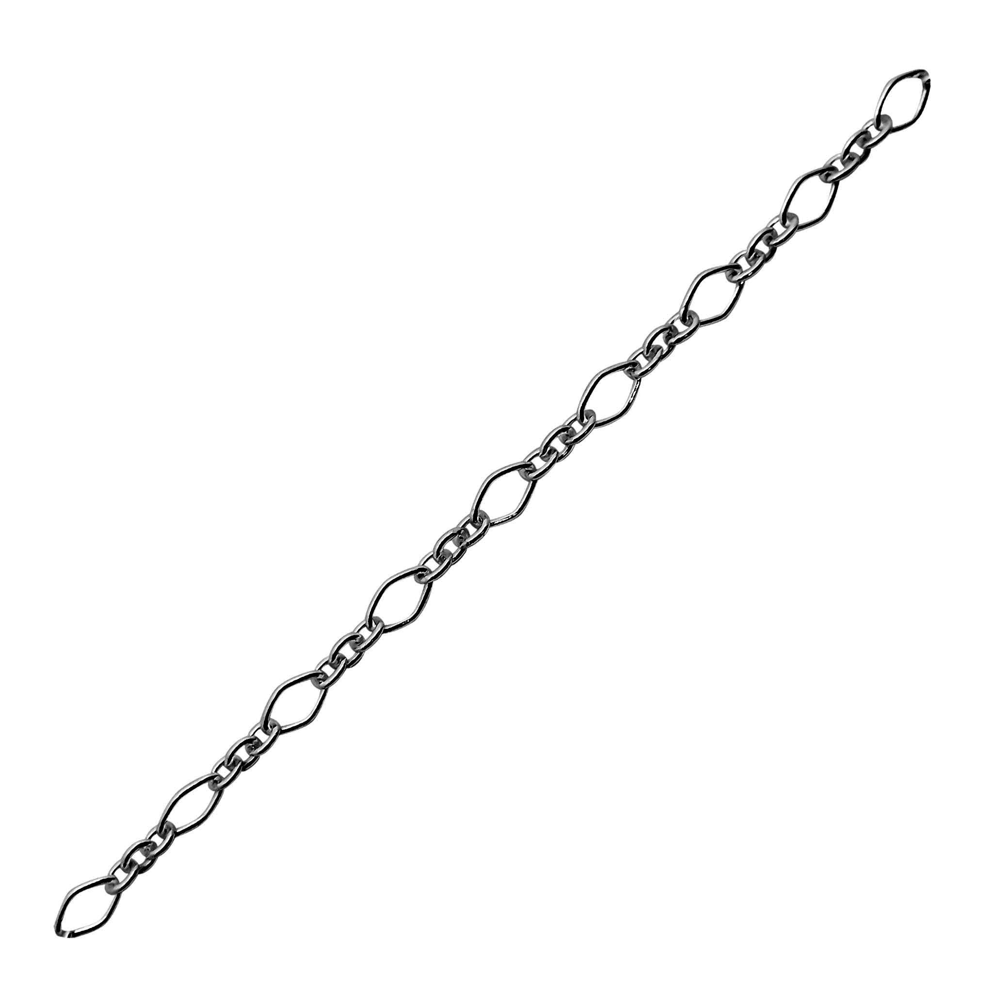 Mixed oval link chain made with Black Rhodium Overlay Over Copper, featuring alternating large and small links for custom jewelry styling and everyday design use
